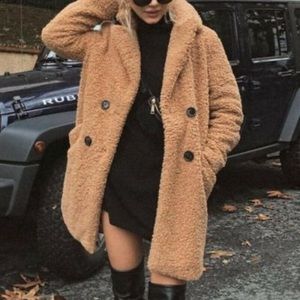 EUC Zara OG Double Breasted Teddy Coat